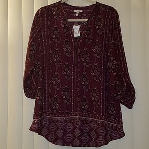 Maurices NWT Chiffon Floral and Art Deco Blouse